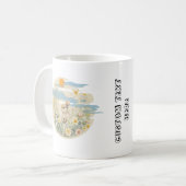 かわいいウサギとカスタム文字 コーヒーマグカップ (正面左)