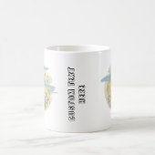 かわいいウサギとカスタム文字 コーヒーマグカップ (中央)