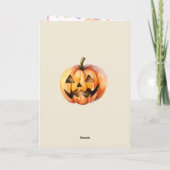 かわいいウサギとカボチャのハロウィン シーズンカード (裏面)