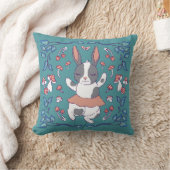 かわいいウサギとキノコ クッション (ブランケット)