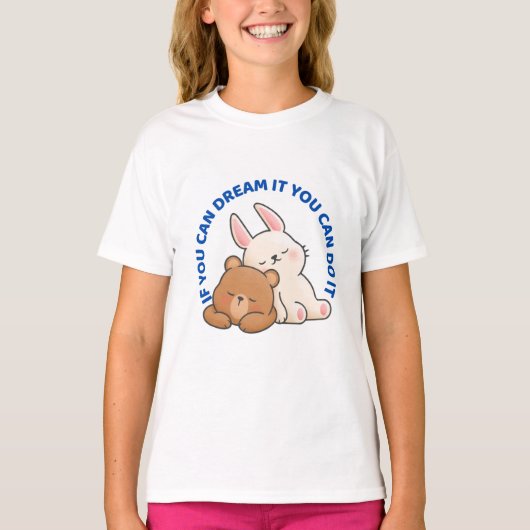かわいいウサギとクマTシャツ Tシャツ (正面)