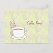 かわいいウサギとコーヒータイム ポストカード (正面)