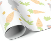 かわいいウサギとニンジンの復活祭ギフト ラッピングペーパー (ロールコーナー)