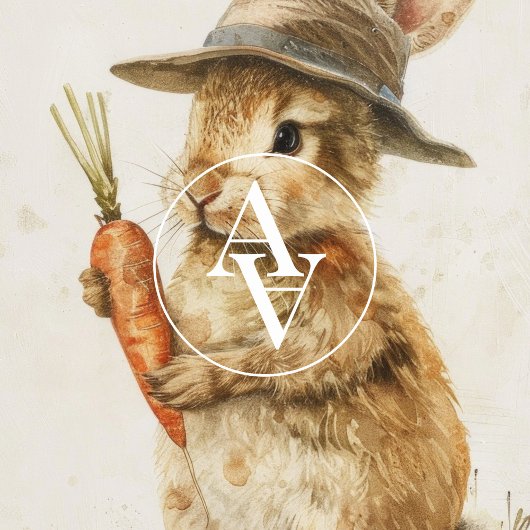 かわいいウサギとニンジン 絵画 ラスティック イースター ウサギ ポスター