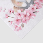 かわいいウサギとピンクの花 薄葉紙 (詳細)