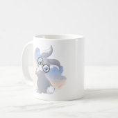 かわいいウサギとメガネ コーヒーマグカップ (正面左)