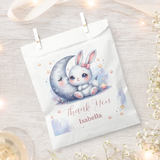 かわいいウサギと三日月 フェイバーバッグ (クリップ留めされた状態)