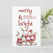 かわいいウサギと冬メリーと明るい シーズンカード (スタンド正面)