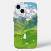 かわいいウサギと山の景色のiPhoneケース Case-Mate iPhoneケース (裏面)