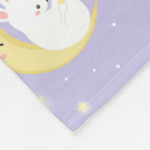 かわいいウサギと月と星と空の赤ちゃん フリースブランケット (角)