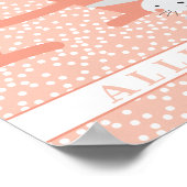 かわいいウサギと水玉模様の女の子の寝室デザイン ポスター (角)