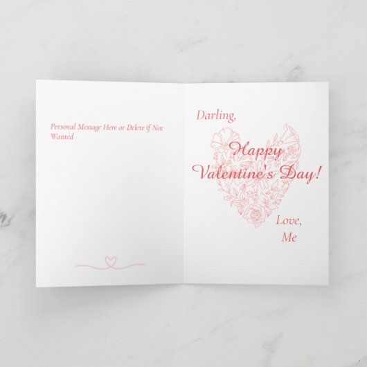 かわいいウサギと素敵な花バレンタインデー シーズンカード (内部)