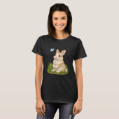 かわいいウサギと蝶の自然グラフィック  Tシャツ (正面フル)