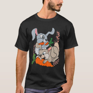 かわいいウサギにんじんおもしろいペット動物愛好家バニー Tシャツ