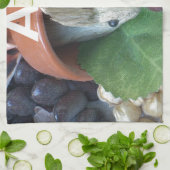 かわいいウサギのおやつタイム キッチンタオル (折り畳み)