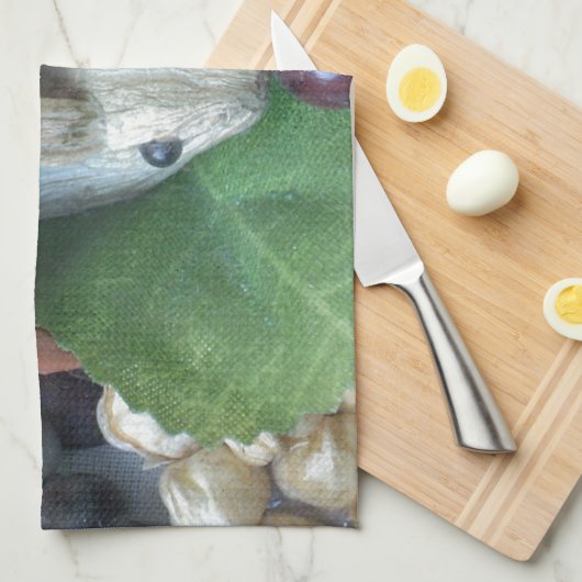 かわいいウサギのおやつタイム キッチンタオル (四つ折り)