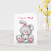 かわいいウサギのことわざ「ありがとう」 カード (黄色い花)