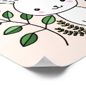 かわいいウサギのぬいぐるみポスター 花の動物 ポスター (角)