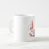 かわいいウサギののぞき コーヒーマグカップ (正面左)