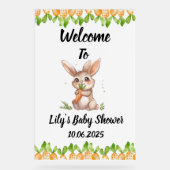 かわいいウサギのアクリルの赤ちゃんシャワーサイン アクリルサイン (正面)