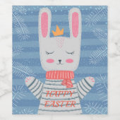 かわいいウサギのアート ワインラベル (シングルラベル)