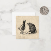 かわいいウサギのイラスト ヴィンテージ動物アート ノートカード (正面/裏面インサイチュ)