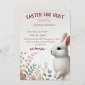 かわいいウサギのイースターエッグハントへの招待 招待状 (正面/裏面)