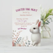 かわいいウサギのイースターエッグハント招待状 招待状 (スタンド正面)