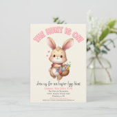 かわいいウサギのイースターエッグハント招待状 招待状 (スタンド正面)