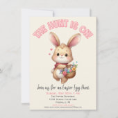 かわいいウサギのイースターエッグハント招待状 招待状 (正面)
