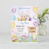 かわいいウサギのイースターエッグハント 招待状 (スタンド正面)