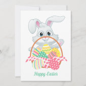 かわいいウサギのイースターエッグバスケット シーズンカード (正面)