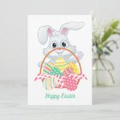 かわいいウサギのイースターエッグバスケット シーズンカード (スタンド正面)
