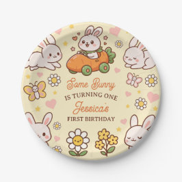 かわいいウサギのイースター子供の誕生日パーティー ペーパープレート