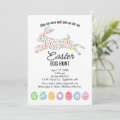 かわいいウサギのイースター招待　卵の宝探しとブランチ 招待状 (スタンド正面)