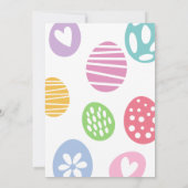 かわいいウサギのイースター招待　卵の宝探しとブランチ 招待状 (裏面)