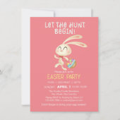 かわいいウサギのイースター・ブランチの卵の宝探し招待状 招待状 (正面)