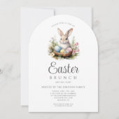 かわいいウサギのイースター・ブランチ・アーチ 招待状 (正面)