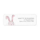 かわいいウサギのウッドランドピンクの女の子の赤ちゃんシャワー ラベル (正面)