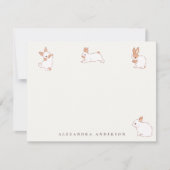 かわいいウサギのオリジナル文房具 ノートカード (正面)