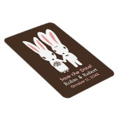 かわいいウサギのカップル結婚式の日付を保存 マグネット (右側)