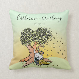 かわいいウサギのカップル　結婚記念日/結婚式 クッション