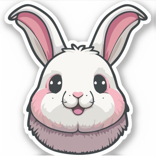 かわいいウサギのキャラクター シール (正面)