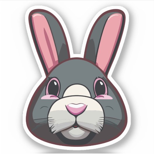 かわいいウサギのキャラクター シール (正面)
