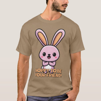 かわいいウサギのキャラクター ビンテージ風 お友達にどうぞ Tシャツ