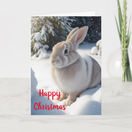 かわいいウサギのクリスマスカード カード
