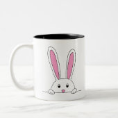 かわいいウサギのクリップアートかわいい動物のバニーアート ツートーンマグカップ (左)
