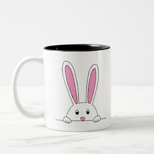かわいいウサギのクリップアートかわいい動物のバニーアート ツートーンマグカップ (左)