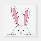 かわいいウサギのクリップアートかわいい動物のバニーアート マグネット (正面)