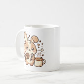 かわいいウサギのコーヒークリップアートマグ コーヒーマグカップ (正面左)